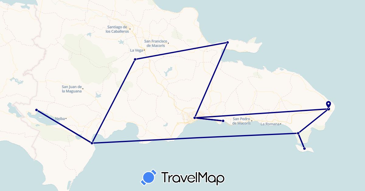 TravelMap itinerary: driving in Dominican Republic (North America)